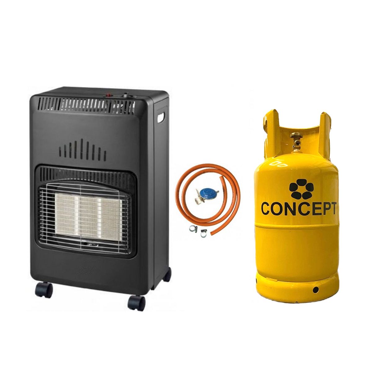 Pachet Sobă Mobilă pe Gaz + Butelie GPL Metal 26 L, 12,5 kg + Kit Instalare - Ofertă
