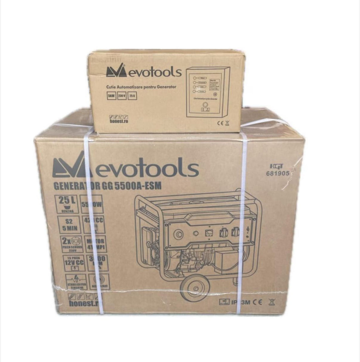 Generator de Curent cu Automatizare EvoTools 5500 W - 10,7 CP, Monofazic, Pornire Automată