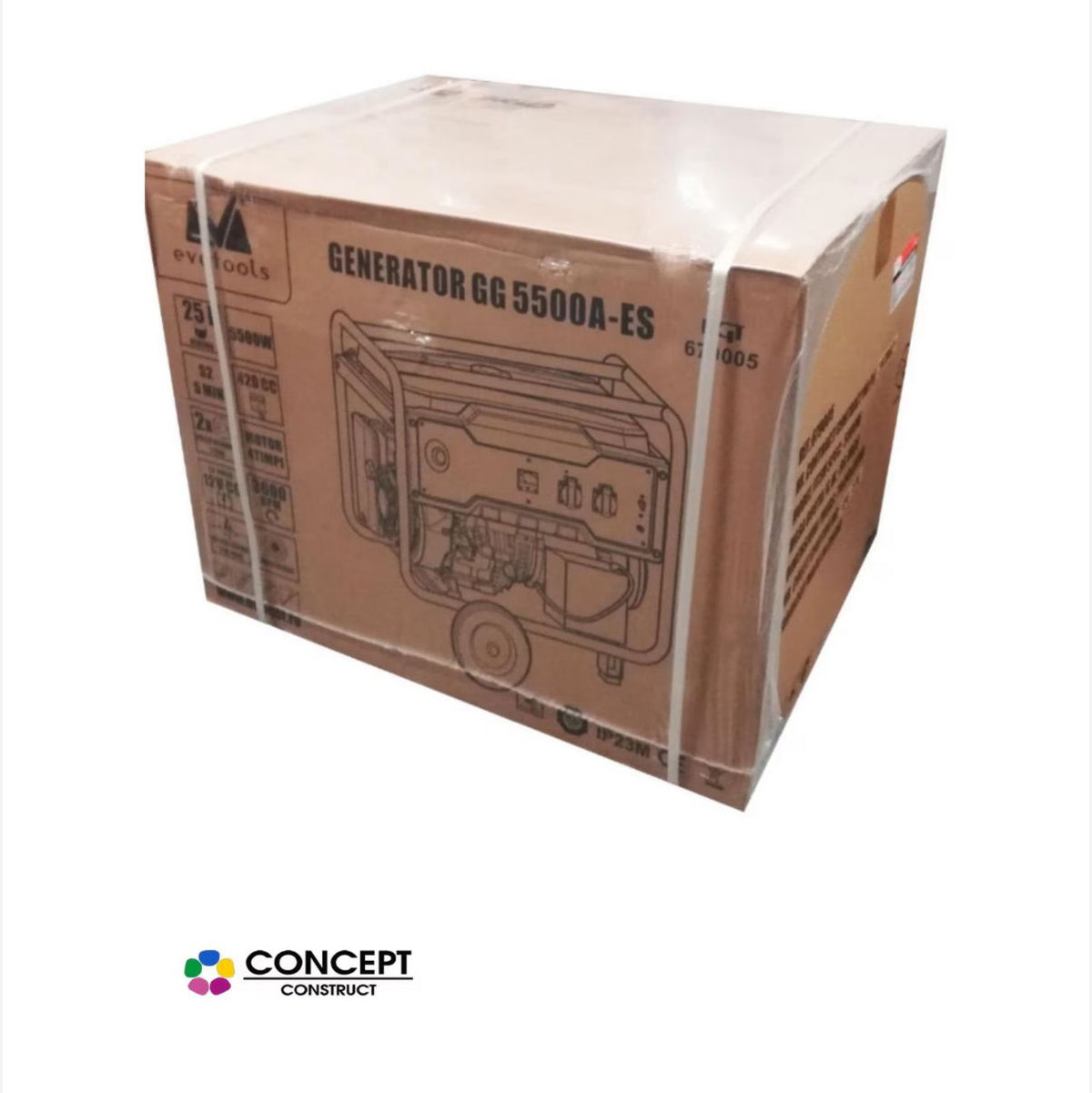 Generator de Curent cu Automatizare EvoTools 5500 W - 10,7 CP, Monofazic, Pornire Automată