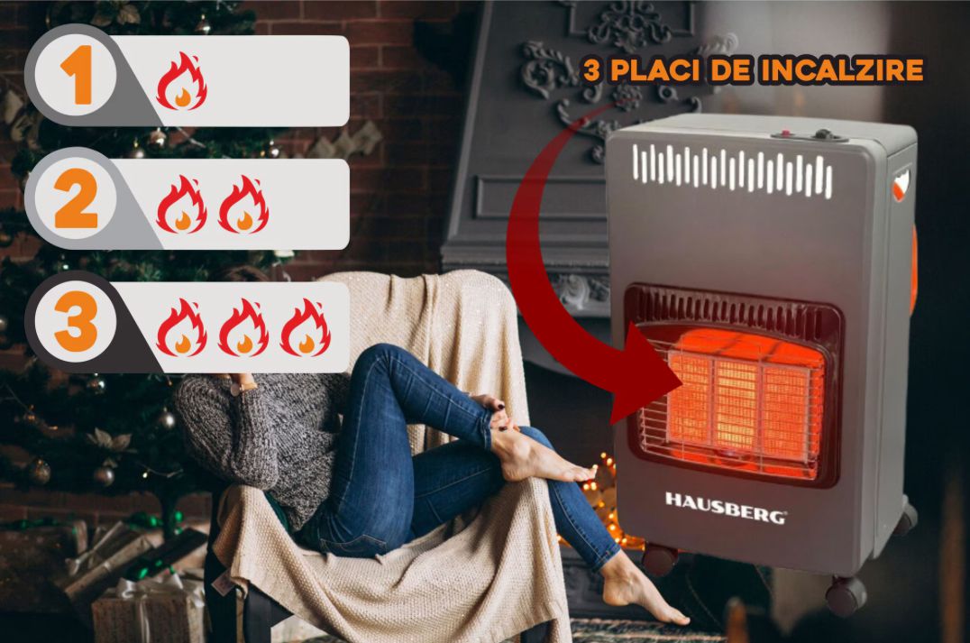 Pachet Sobă Mobilă pe Gaz + Butelie GPL Metal 26 L, 12,5 kg + Kit Instalare - Ofertă