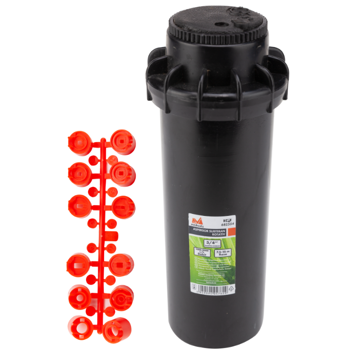 Aspersor Subteran Rotativ EvoTools 3/4" - Înălțime 18,7 cm, Debit 1000-3000 l/h, Rază 7,5-15 m