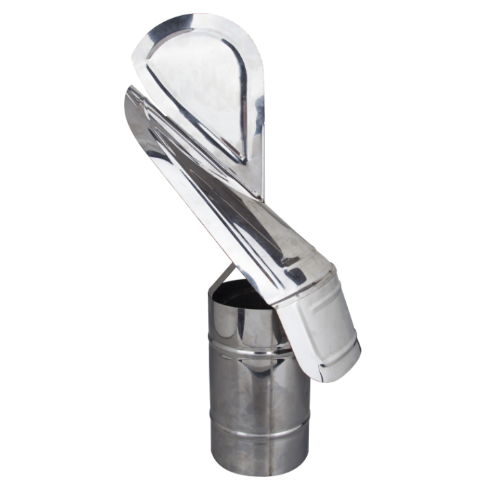 Capac Terminal Coș de Fum Rotativ Inox II Ø 150 mm - Protecție Ploaie și Vânt, Evacuare Fum Sobă