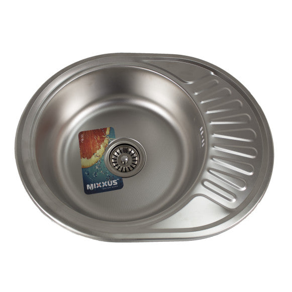 Chiuvetă Bucătărie Inox MIXXUS Z5745-06-180E - Ovală, Oțel Inoxidabil, Rezistentă la Pete