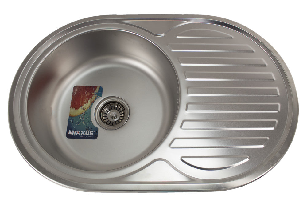 Chiuvetă Bucătărie Inox MIXXUS Z7750-06-180E - Picurător, Adâncime 180 mm, Oțel Inoxidabil