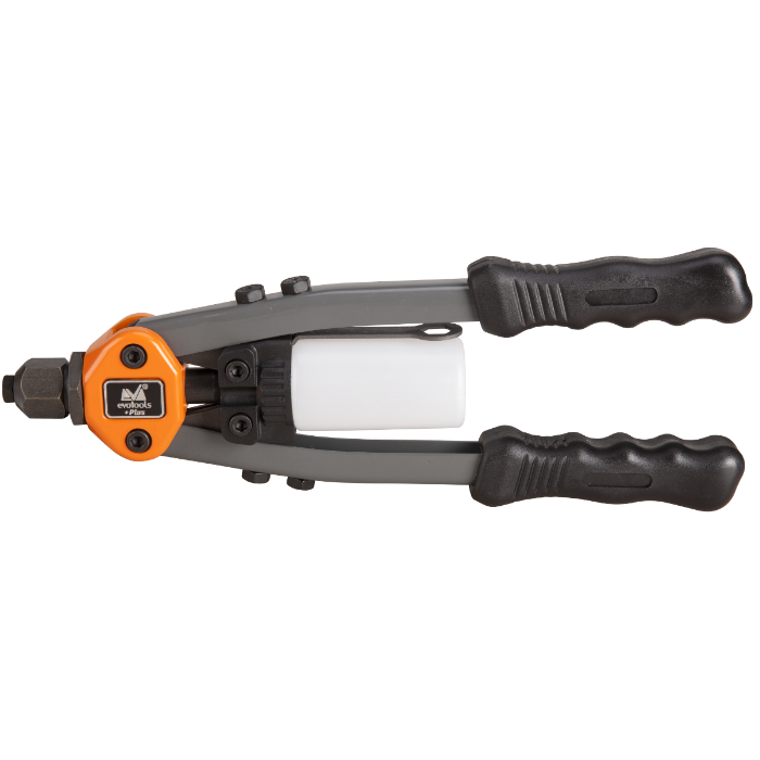 Clește Nituri Pop EvoTools +Plus 320 mm - 3 Fălci Crom-Mo, 5 Capete 3,2-6,4 mm, Aluminiu, Oțel, Inox