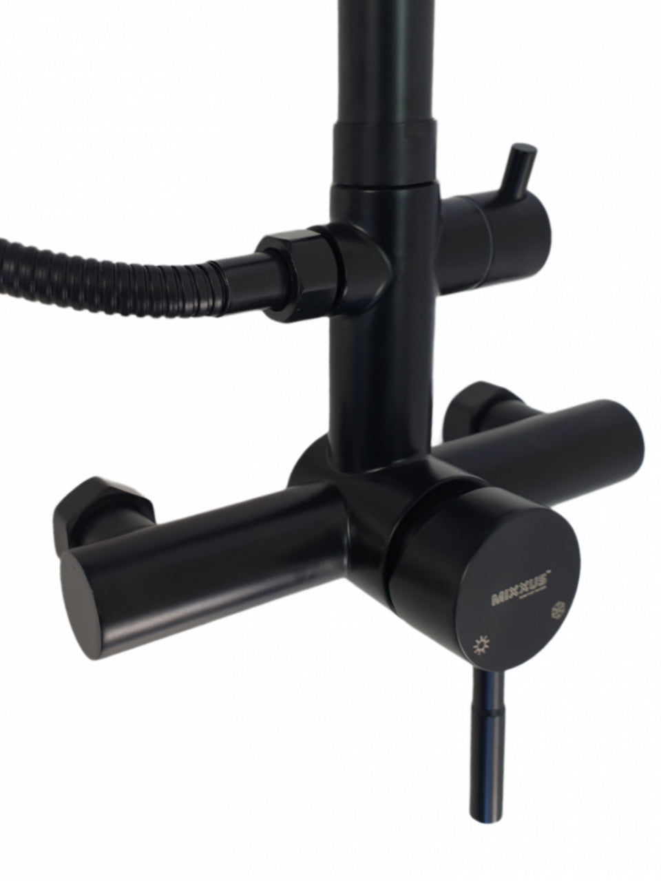 Coloană de Duș MIXXUS SUS-003-J - Monocomandă, Negru, 20 cm, Sistem Duș pentru Baie