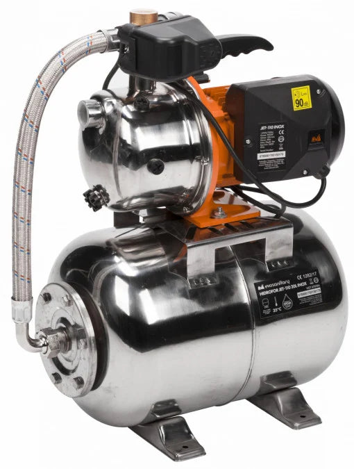 Hidrofor EvoSanitary Jet 110 - 900 W, Carcasă Inox, Vas 20 L, Refulare 48 m, Aspirație 8 m