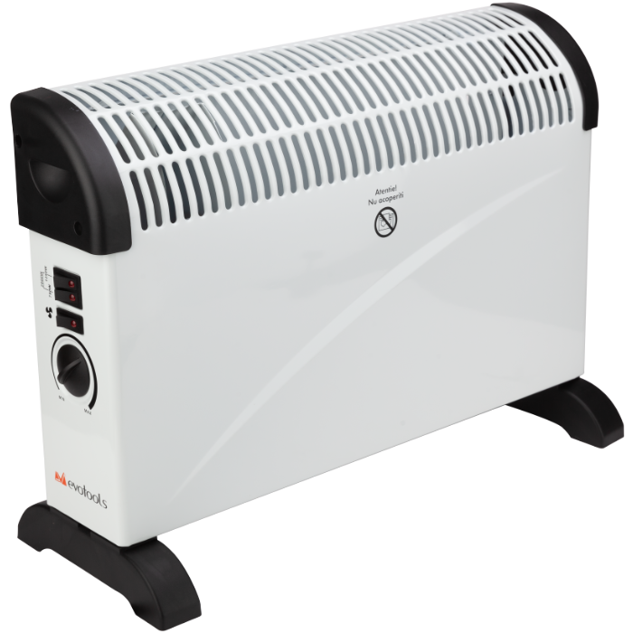 Convector Electric Turbo EvoTools CH2000T - 2000 W, Ventilator Turbo, Încălzire Rapidă Cameră