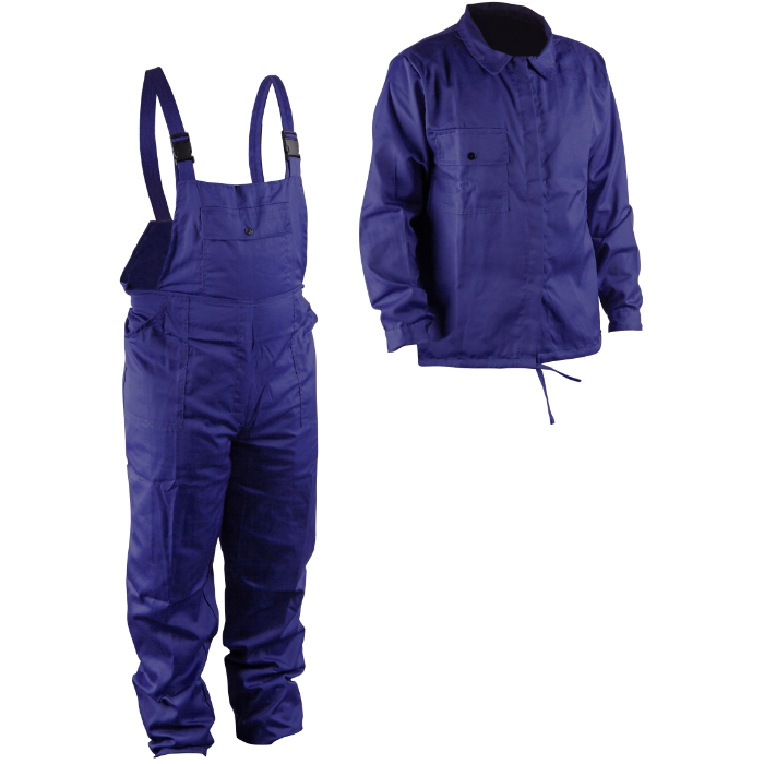 Costum de Lucru Mărimea 44 Bleumarin - Bluzon și Pantalon cu Pieptar, Doc Sanforizat