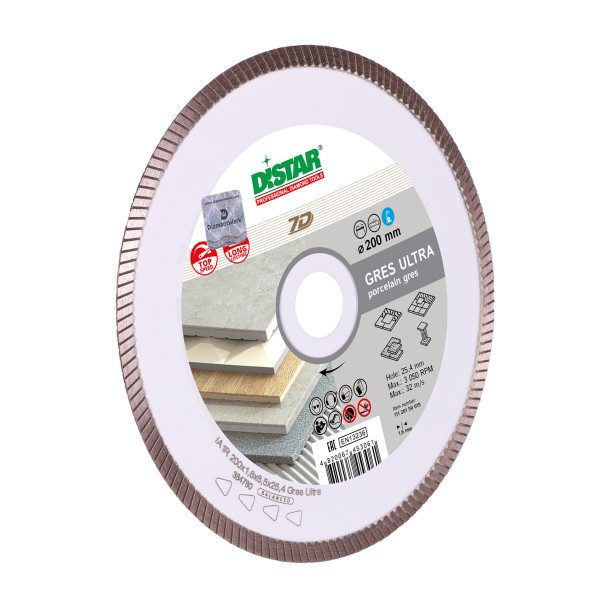 Disc Diamantat Distar Gres Ultra Ø 200 mm - Tăiere Ceramică Dură și Gresie Porțelanată
