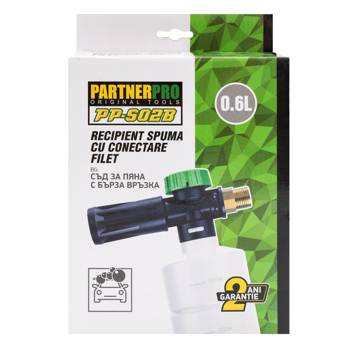 Duză de spumă cu recipient, conectare filet PARTNERPRO PP-S02B 600 ml