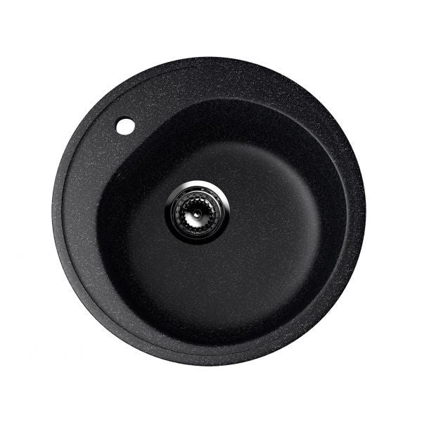 Chiuvetă Bucătărie Ecostone ES-11-308 - Compozit Negru, Rezistentă la Zgârieturi și Pete