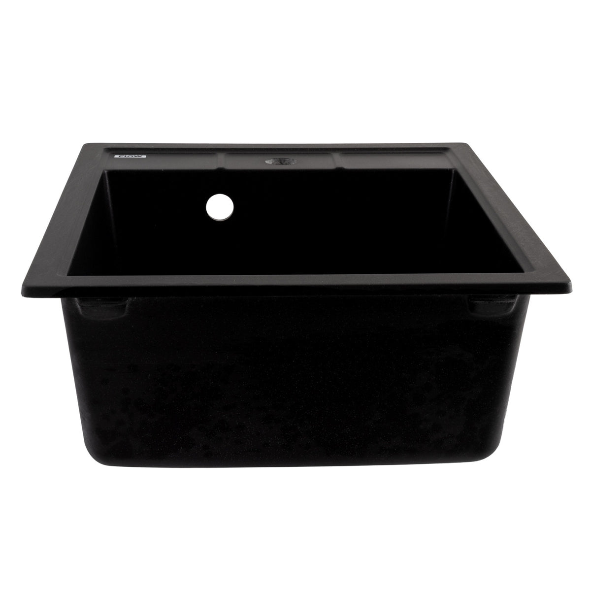FCB-4651BBM/1, Chiuveta de bucatarie din granit cu o cuva, seria BRICK, Black/Metallic, 460x515x200 mm, FLOW