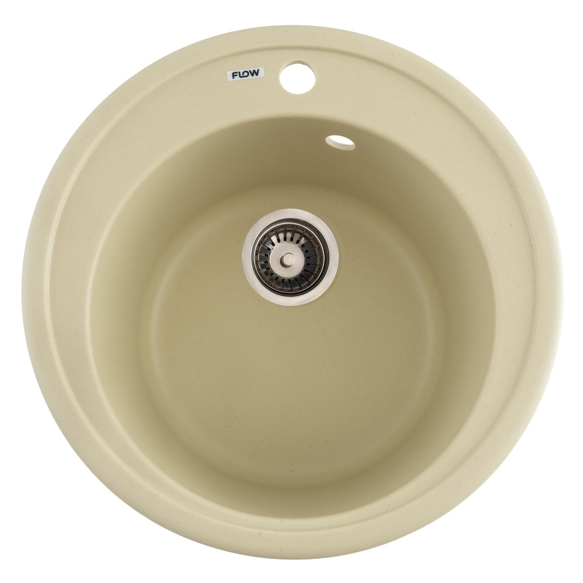 FCB-510SI/1, Chiuveta de bucatarie din granit cu cuva rotunda, seria SUN, Ivory, 510x200 mm, FLOW