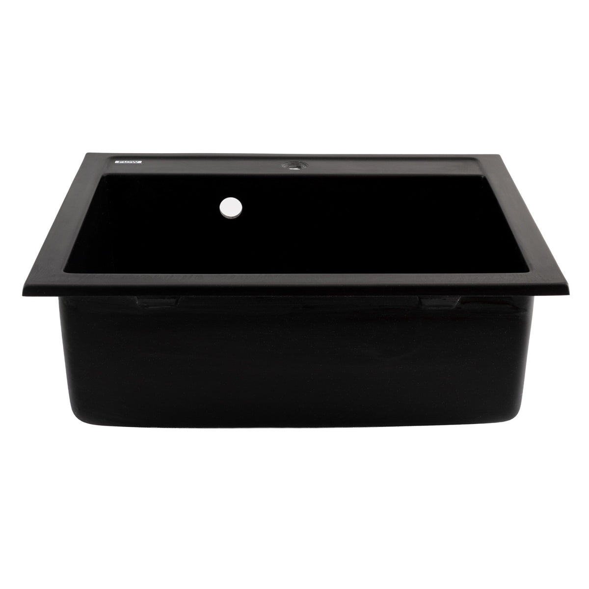 FCB-5949PBM/1, Chiuveta de bucatarie din granit cu o cuva, seria PRIZMA, Black/Metallic, 590x495x200 mm, FLOW
