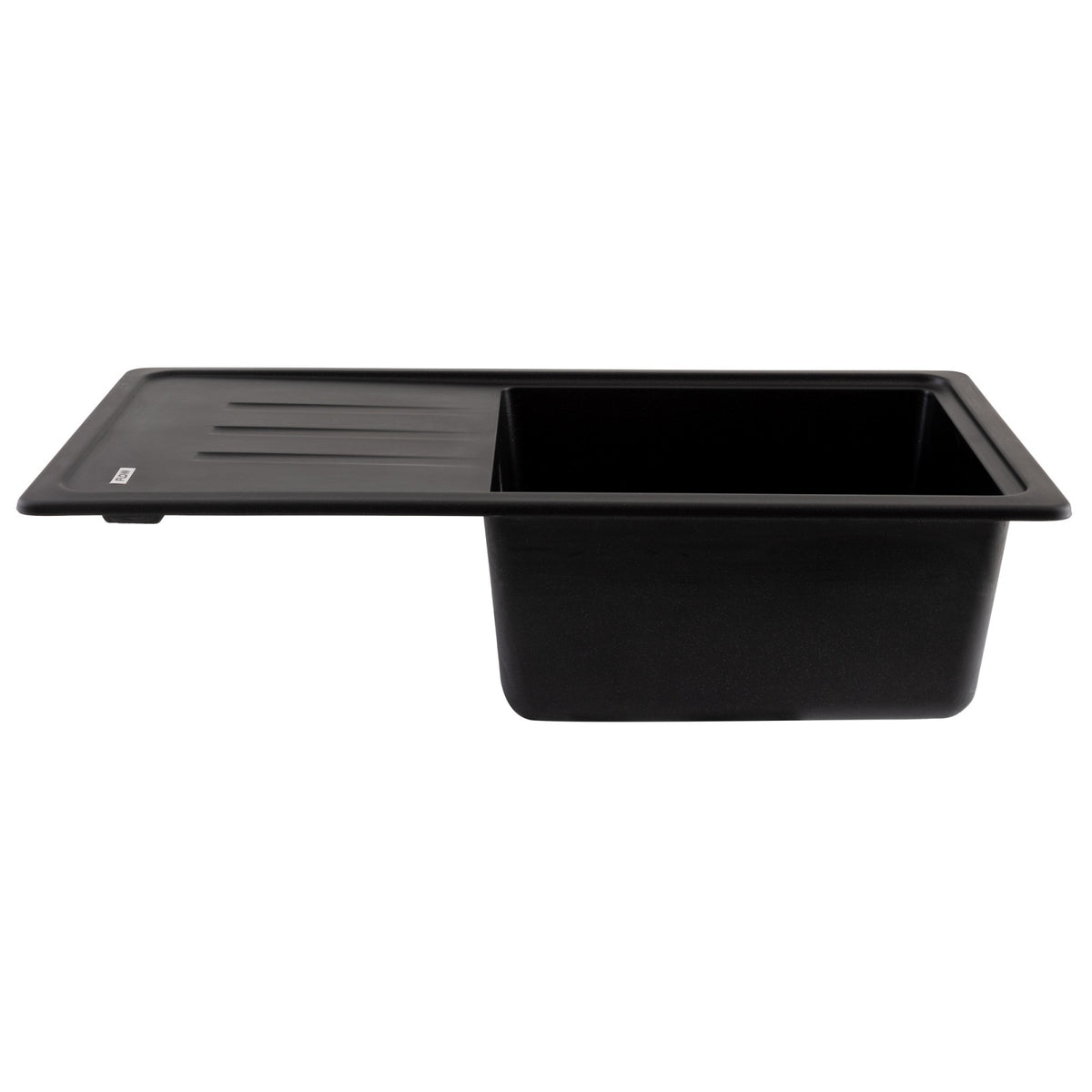 FCB-7843SLBM/1T, Chiuveta de bucatarie din granit cu o cuva si scurgator, seria SLIM LONG, Black/Metallic, 780x435x200 mm, FLOW