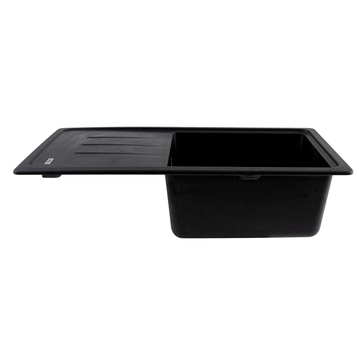FCB-7843SLG/1T, Chiuveta de bucatarie din granit cu o cuva si scurgator, seria SLIM LONG, Graphite, 780x435x200 mm, FLOW