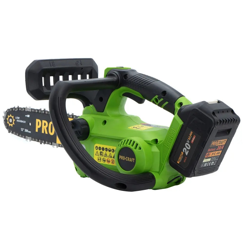 Fierăstrău cu lanț și acumulator PROCRAFT PKA42Li Brushless,20V / 2Ah, NU VINE INSOTIT DE ACUMULATOR /INCARCATOR