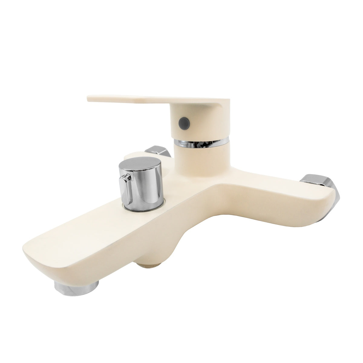 FL 183-FW439ZW, Baterie cada bej cu para de dus alba, zinc FLOW