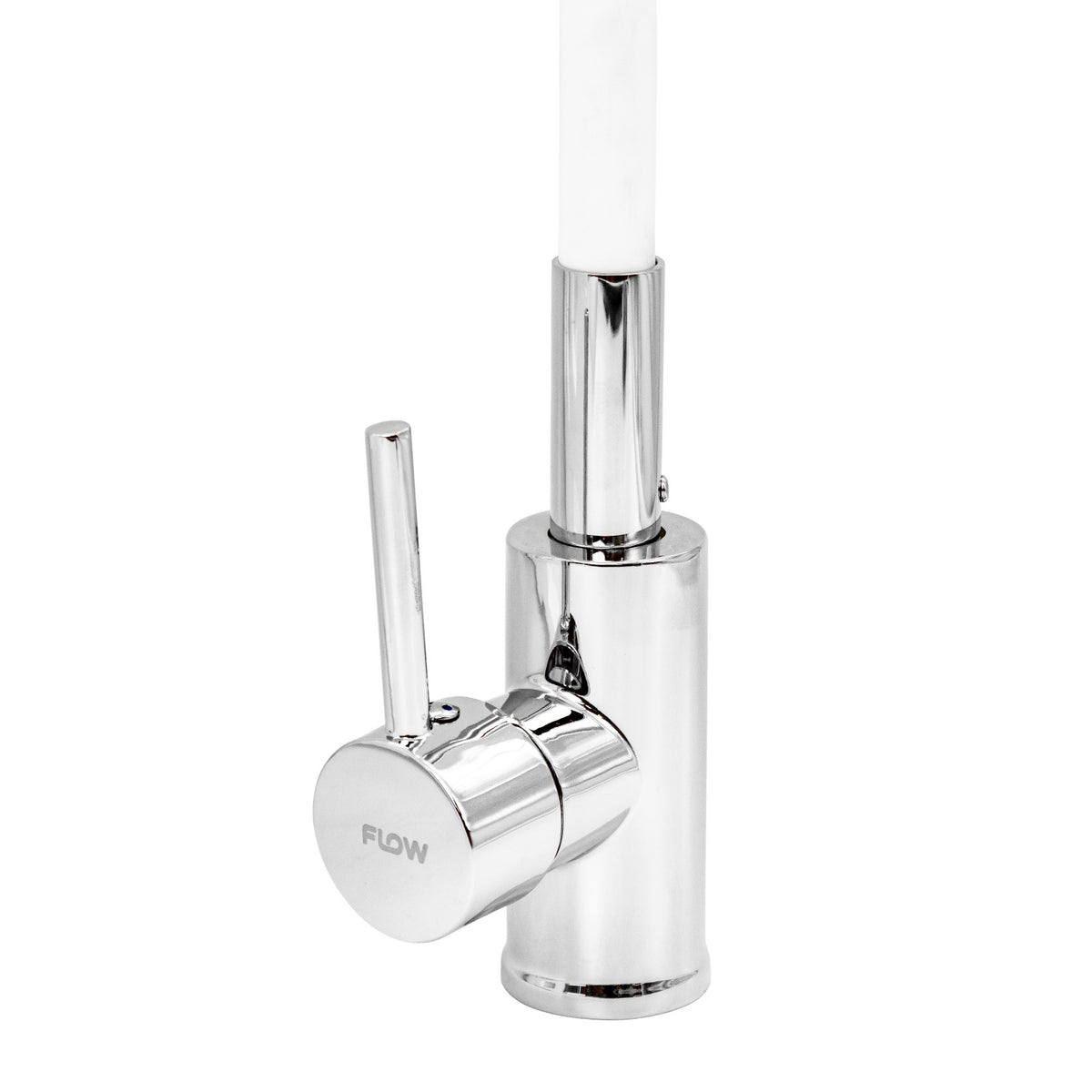 FL XI-CW451ZW, Baterie bucatarie cu pipa flexibila, zinc, alb, FLOW