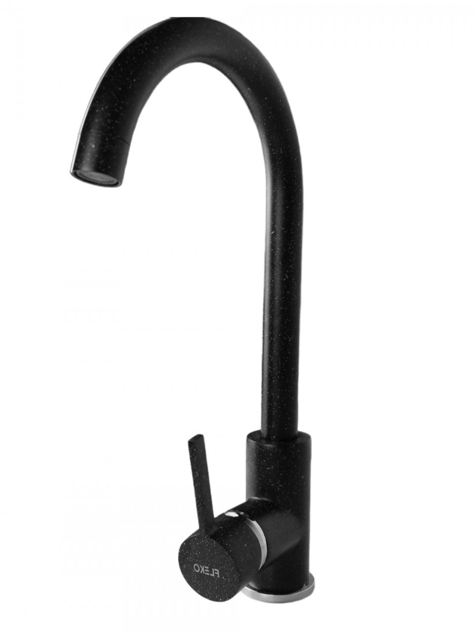 Baterie Bucătărie Fleko FZXC-MD410 Negru - Pipă Lebădă Pivotantă, Monocomandă, Cartuș 40 mm