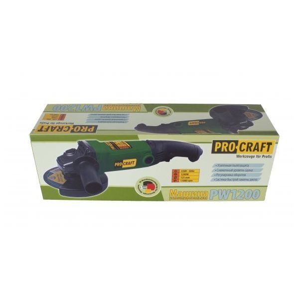 Polizor Unghiular Flex ProCraft PW 1200 - 860 W, 11000 rot/min, Disc 125 mm, Design Ergonomic