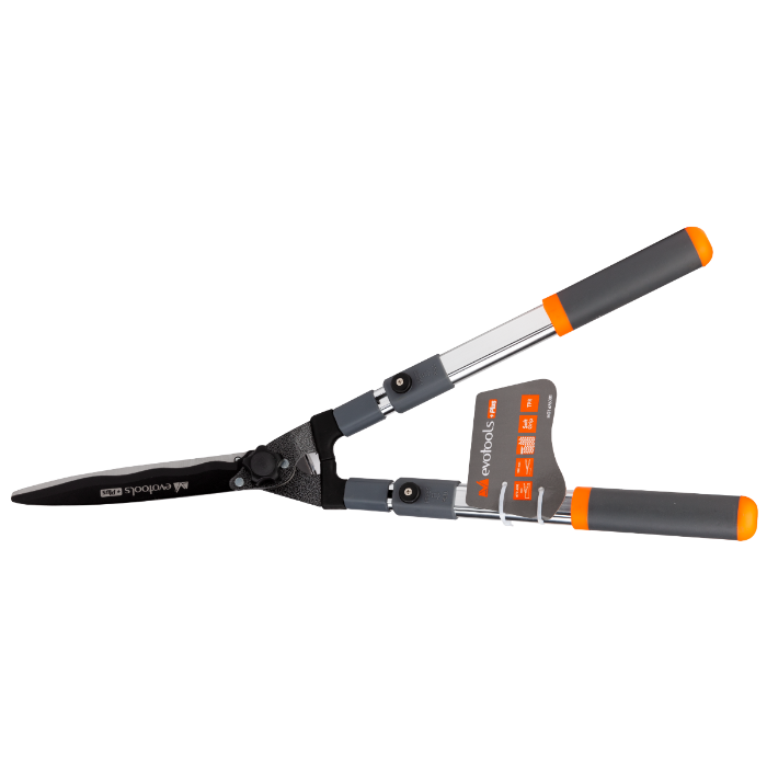 Foarfecă Gard Viu EvoTools +Plus cu Mâner Telescopic Aluminiu 670-870 mm - Lame 210 mm, 48-52 HRC
