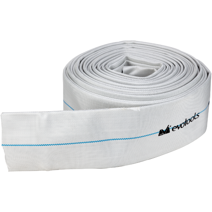 Furtun Refulare Flat Textil EvoTools 1 1/2 inch - 20 m, Presiune 10 bar, Cauciuc și Fibră Sintetică