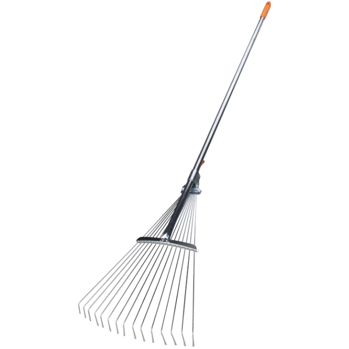 Greblă Dinți Flexibili Reglabili EvoTools 1120 - Coadă Metalică 1500 mm, Oțel Zincat, Set 24 buc