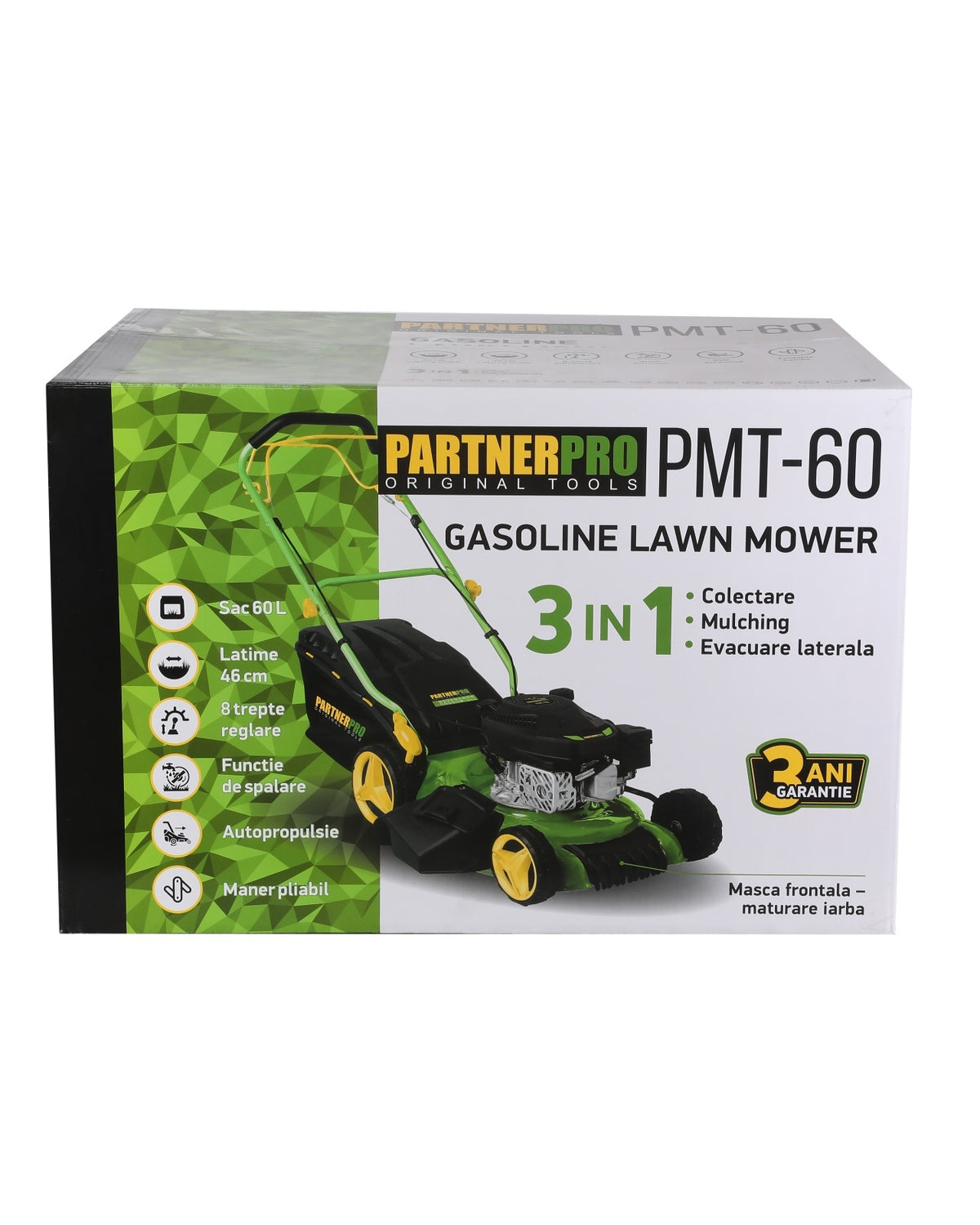 Mașină de tuns iarba pe benzină PARTNERPRO PMT-60, 60L, 4T, 3CP
