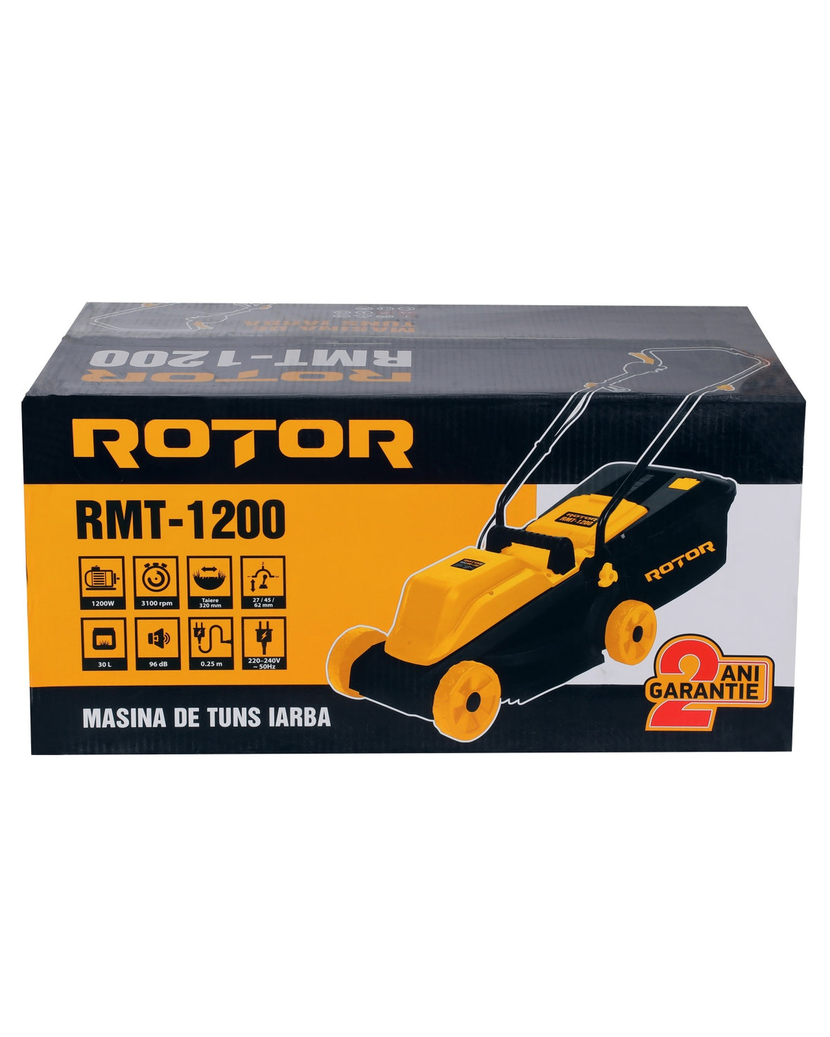 Mașină de tuns iarba ROTOR RMT-1200, 1200W, 30 L, 3 trepte reglaj inaltime 27 / 45 / 62 mm