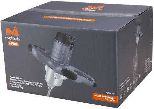 Mixer Universal pentru Mortar EvoTools CM1600 - 1600 W, Mânere Tip Volan, Materiale Dense