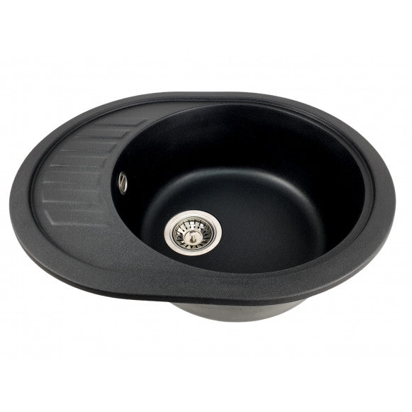 Chiuvetă Bucătărie MIXXUS HB8311-G226 - Granit Negru, Suprafață Rezistentă la Pete