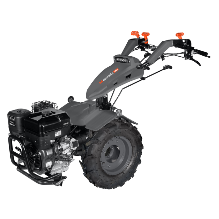 Motocultivator pe Benzină EvoTools +Plus MT760 - Motor Loncin 13 CP, Frâne pe Disc, Far LED
