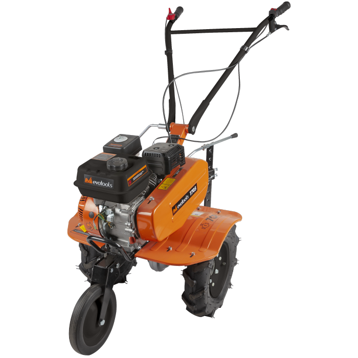 Motosapă pe Benzină EvoTools T705 - 7 CP, 208 cc, 4 Timpi, Roți de Transport, Arat Teren