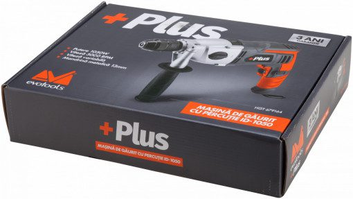 Bormașină cu Percuție EvoTools +Plus ID1050 - 1050 W, Găurire Oțel, Beton și Lemn, Bricolaj