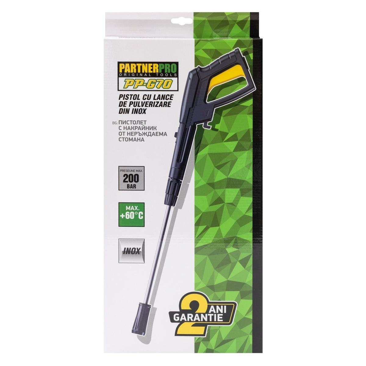 Pistol cu lance de pulverizare din inox pentru aparat de spălat cu presiune PARTNERPRO PP-G70