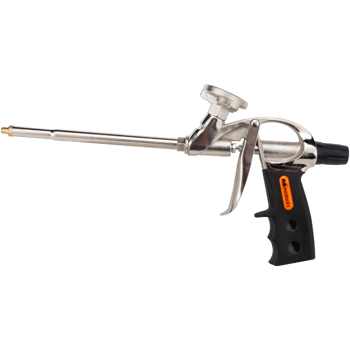 Pistol pentru Spumă Poliuretanică EvoTools Nichelat - Oțel, Reglaj Continuu al Debitului