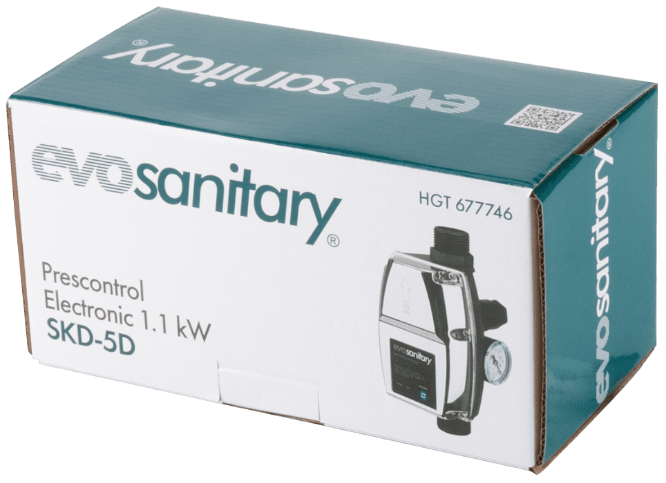 Prescontrol Electronic EvoSanitary SKD-5D - 1,1 kW, Racord 1", Presostat pentru Pompă