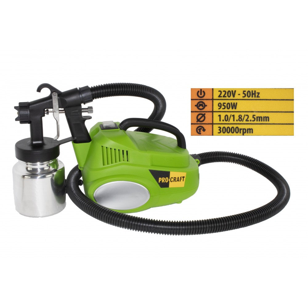 Pistol de Vopsit Electric ProCraft PSE950 - 950 W, Flux Constant, Vopsire Rapidă și Uniformă