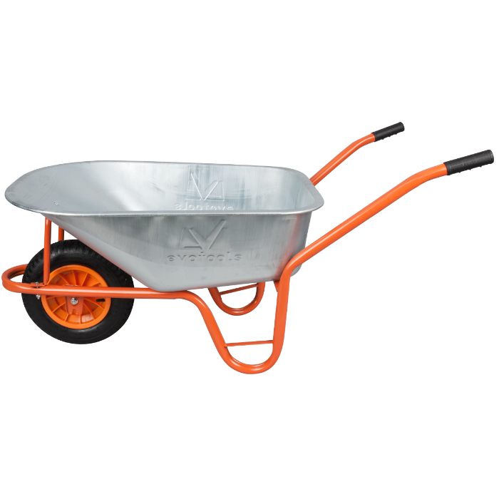Roabă Model 80 C cu Cuvă Zincată Pătrată - Roată Pneumatică, Jantă Plastic, Construcții