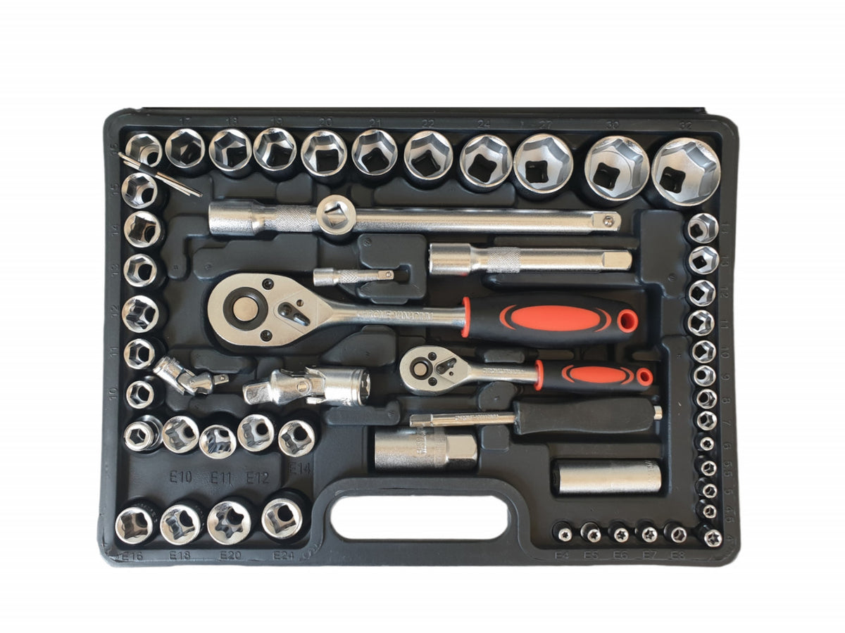 Trusă Chei Tubulare Rotor RS108 - Set 108 Piese în Cutie de Plastic, Reparații Auto și Bricolaj