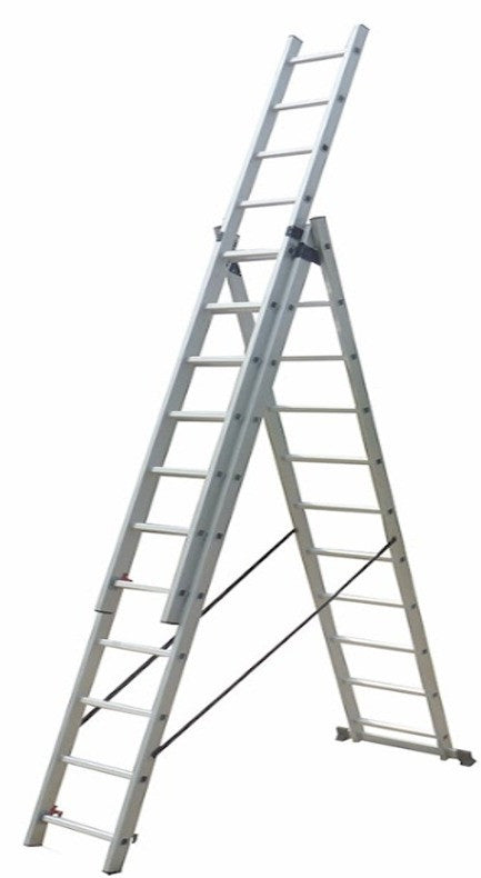 Scară Aluminiu Multifuncțională Rotor KME311 - 3 x 11 Trepte, Ușoară și Rezistentă