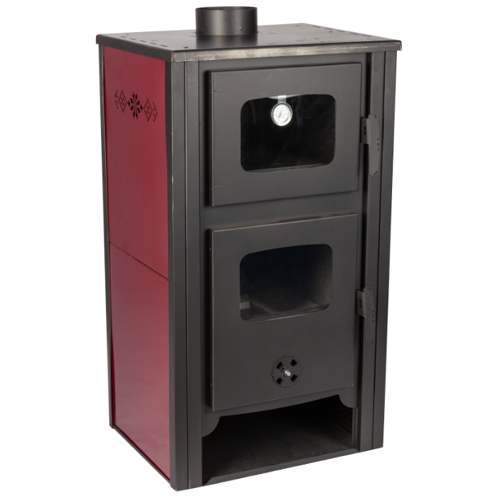 Șemineu pe Lemne cu Cuptor și Perete Dublu EvoTools +Plus EcoDesign 12 kW - Termometru, 85 mp