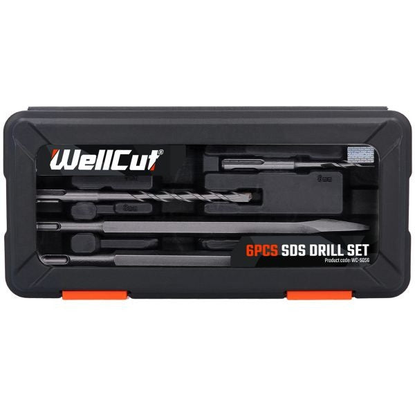 Set dalta burghie spit SDS pentru rotopercutor WELLCUT WC-SDS6, 6 piese
