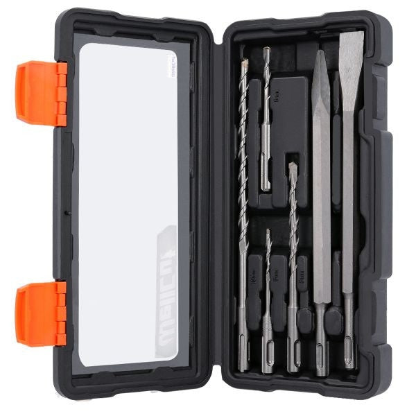 Set dalta burghie spit SDS pentru rotopercutor WELLCUT WC-SDS6, 6 piese