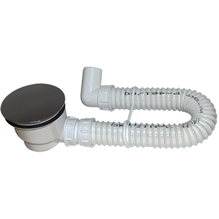 Sifon Flexibil Cădiță Duș cu Ventil și Cot Texo - Evacuare 40 mm, Ventil Ø 84 mm, Montaj Ușor