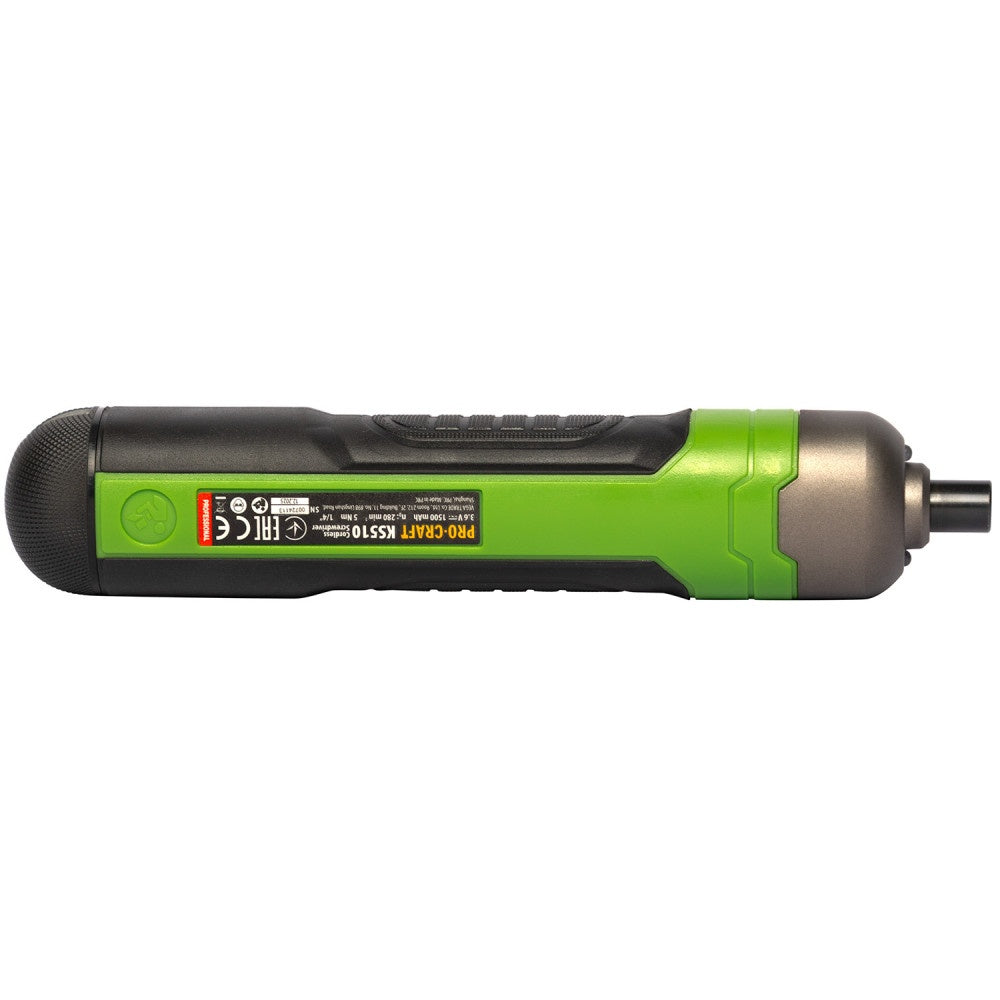Surubelnita electrica cu acumulator PROCRAFT KS510, 3,6 V / 1,5 Ah, 5 Nm, USB Type-C, 28 biti si cutie de transport