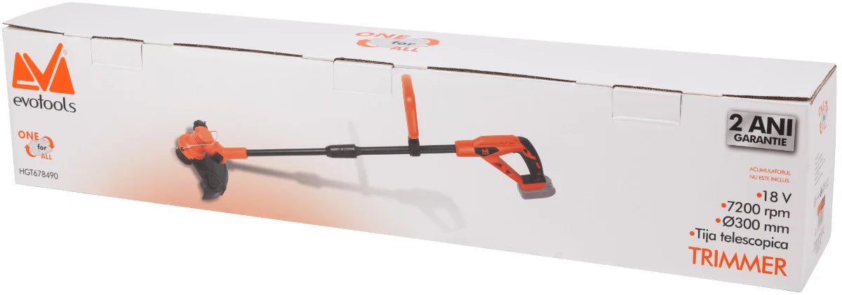 Trimmer de Gazon EvoTools Max 20V One 18 V - Braț Extensibil 100-120 cm, fără Acumulator