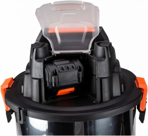 Aspirator Umed-Uscat EvoTools Max 20V One - Rezervor Inox 20 L, Furtun 1,5 m, fără Acumulator